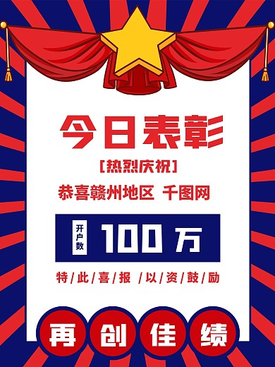 复古风销售表彰喜报（金融保险）