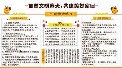 文明养犬狗宠物城市社区公益宣传展板海报