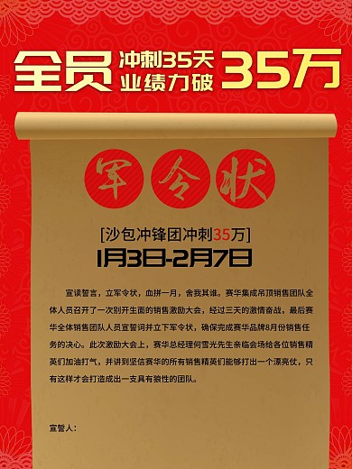 商城业绩目标军令状