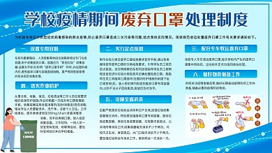 学校疫情期间废弃口罩处理制度展板