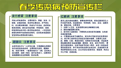 春季传染病预防宣传栏