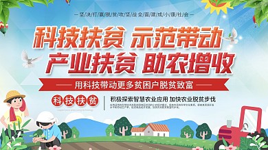 社区风科技扶贫科技助农口号型展板