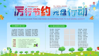 节约粮食光盘行动简约公益宣传展板