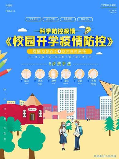 校园开学科学防控疫情肥皂洗手步骤