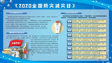 全国防灾减灾日安全公益宣传展板模板