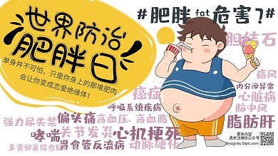 世界防治肥胖日展板