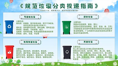 公益城市垃圾分类环境环保宣传展板海报模板