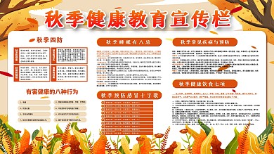 秋季健康教育宣传展板