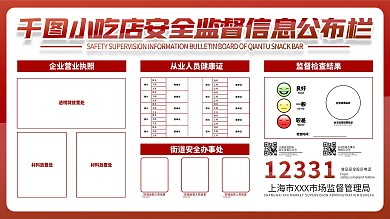 商务棕色小吃店系列信息公示栏