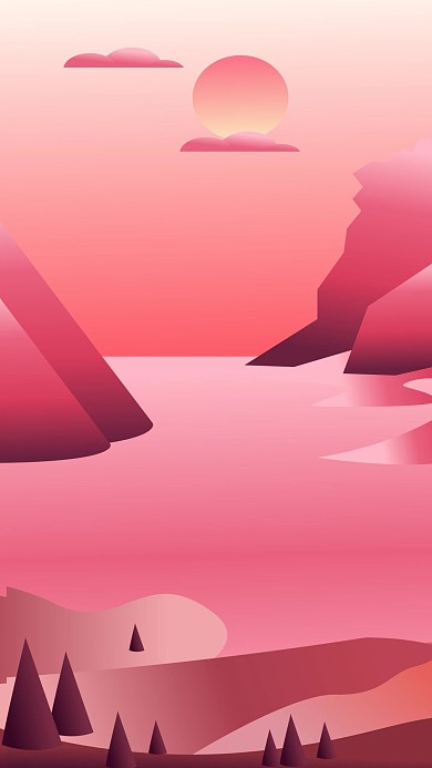 落日夕阳手机海报