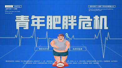青年肥胖危机宣传展板