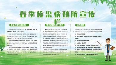 春季传染病预防宣传栏展板
