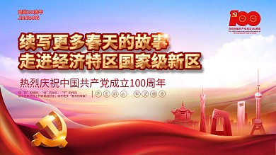 走进经济特区庆祝建党100周年展板