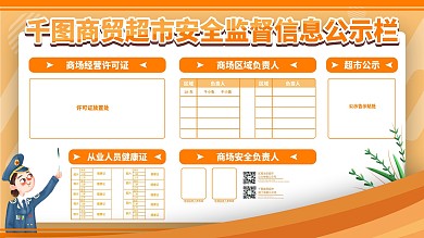 原创橘黄色商务商贸超市信息公布栏