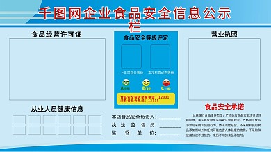 企业食品安全公示栏