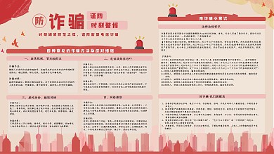 防范防诈骗网络电信诈骗公益安全宣传展板