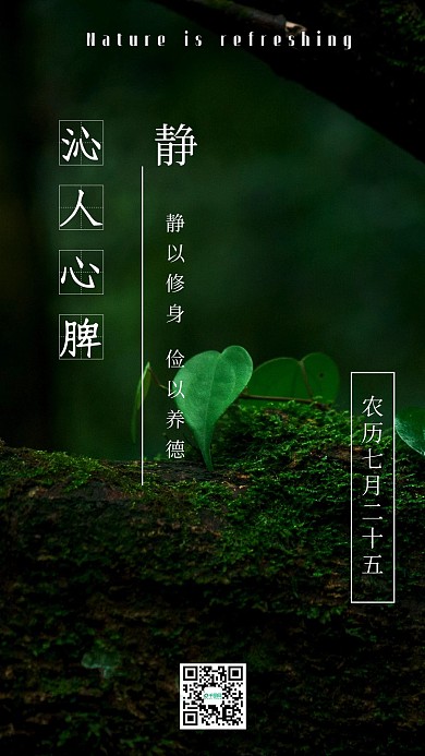 简约清新心语心情手机海报