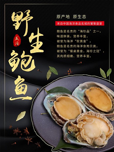 美食海报海鲜鲍鱼
