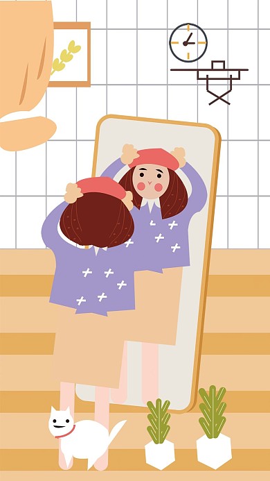 早安你好卡通手机海报配图