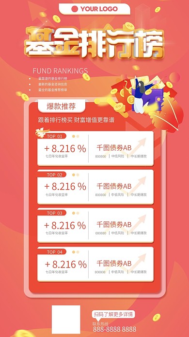 金融基金排行榜手机海报