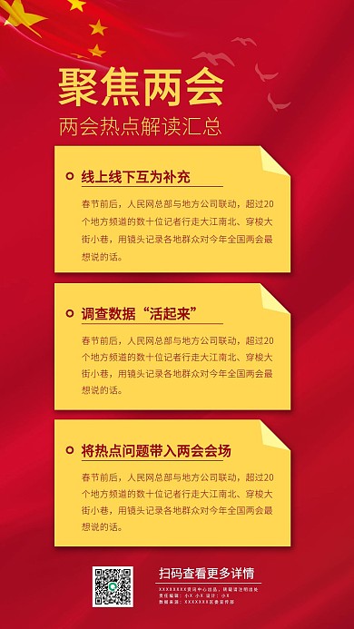 聚焦两会手机海报