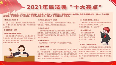 宪法中华人民共和国民法典亮点党建宣传展板
