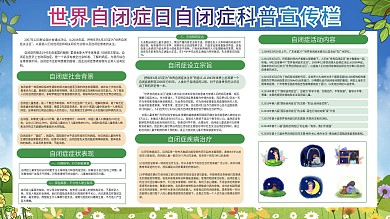 世界自闭症自闭症科普宣传栏