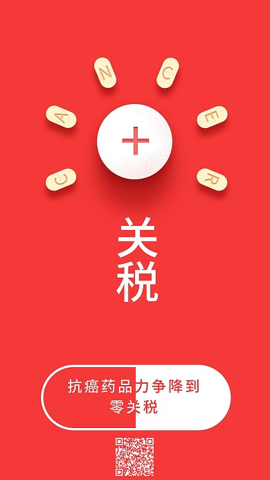 抗癌药物零关税红色药片手机用图