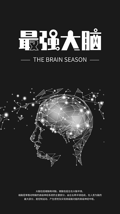 最强大脑几何线条手机海报配图