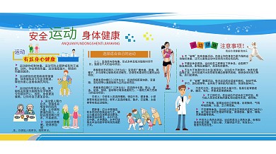 安全运动我运动我健康展板