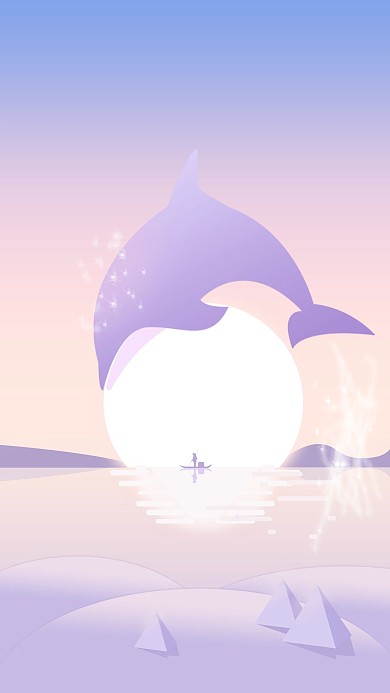 海豚出海清晨升日