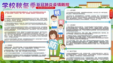 校园秋冬防疫新冠肺炎疫情防控展板