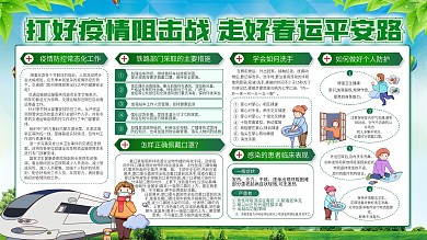 简约风春运防疫宣传展板