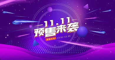 双11狂欢节简约风预售海报banner