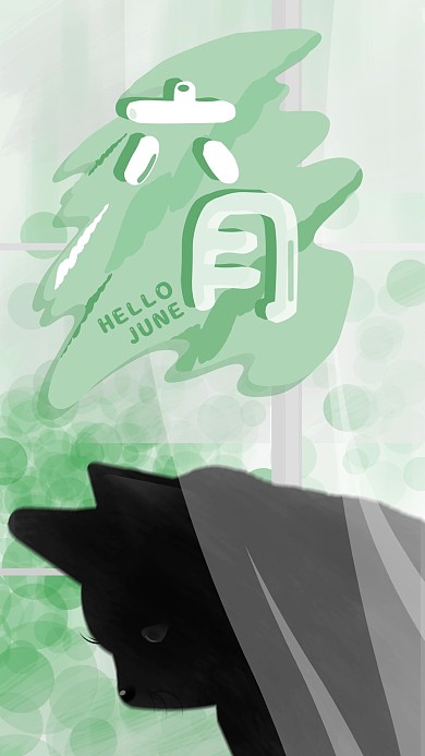 简约风正负定义黑猫人脸窗户社交媒体用图