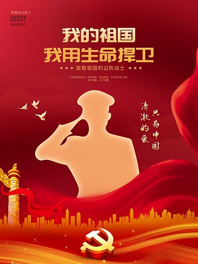 庄重致敬戍边战士海报