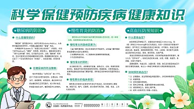 社区清新简约疾病科普海报疫情防控宣传展板