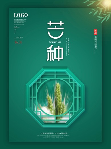简约风摄影图芒种节气海报
