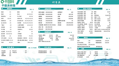 清新生活洗衣馆价目表