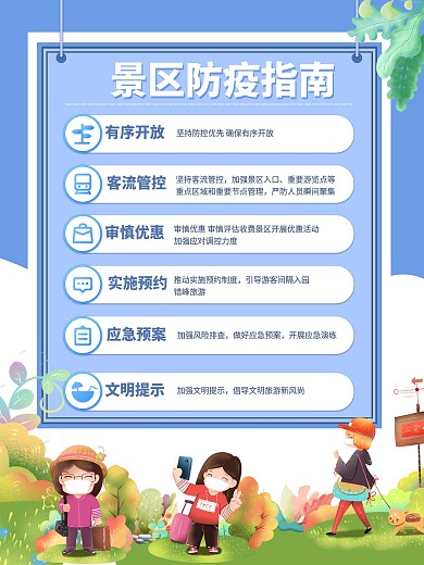 旅游景区防疫指南内容型海报