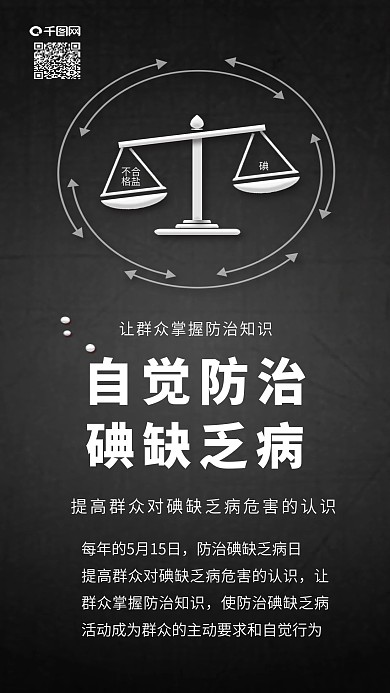 原创简约防治碘缺乏病日防治碘缺乏配图