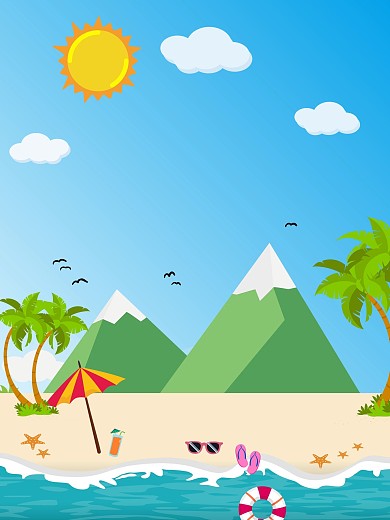 周末旅游末短途夏天促销海报素材矢量图背景