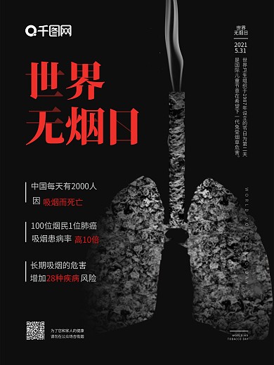 医疗世界无烟日创意海报原创