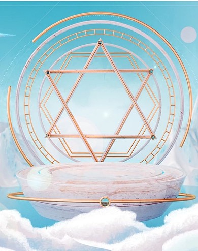 38海报背景美妆蓝色梦幻