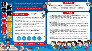 提高优生意识优生健康科普卡通卫生展板