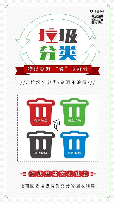原创垃圾分类公益环保手机海报