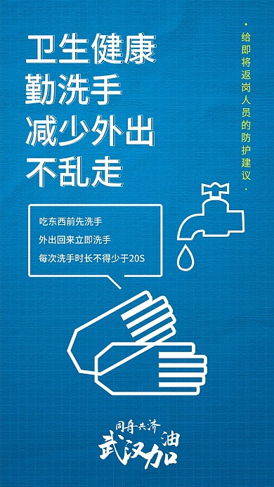 武汉加油抗疫情防病毒海报