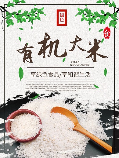 农产品有机大米促销海报