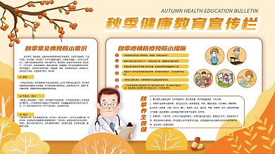 秋季养生健康教育宣传展板