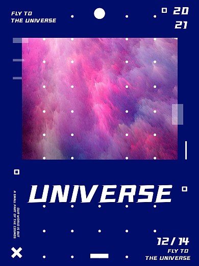 3D赛博朋克星空宇宙酷炫经典未来科技海报